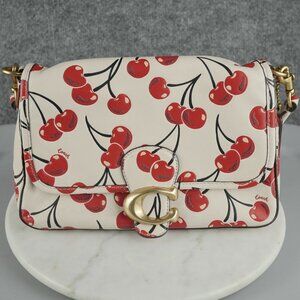 Coach Tabby 26 Cherry Print Leather Shoulder Bag CA110 Gold Hardware